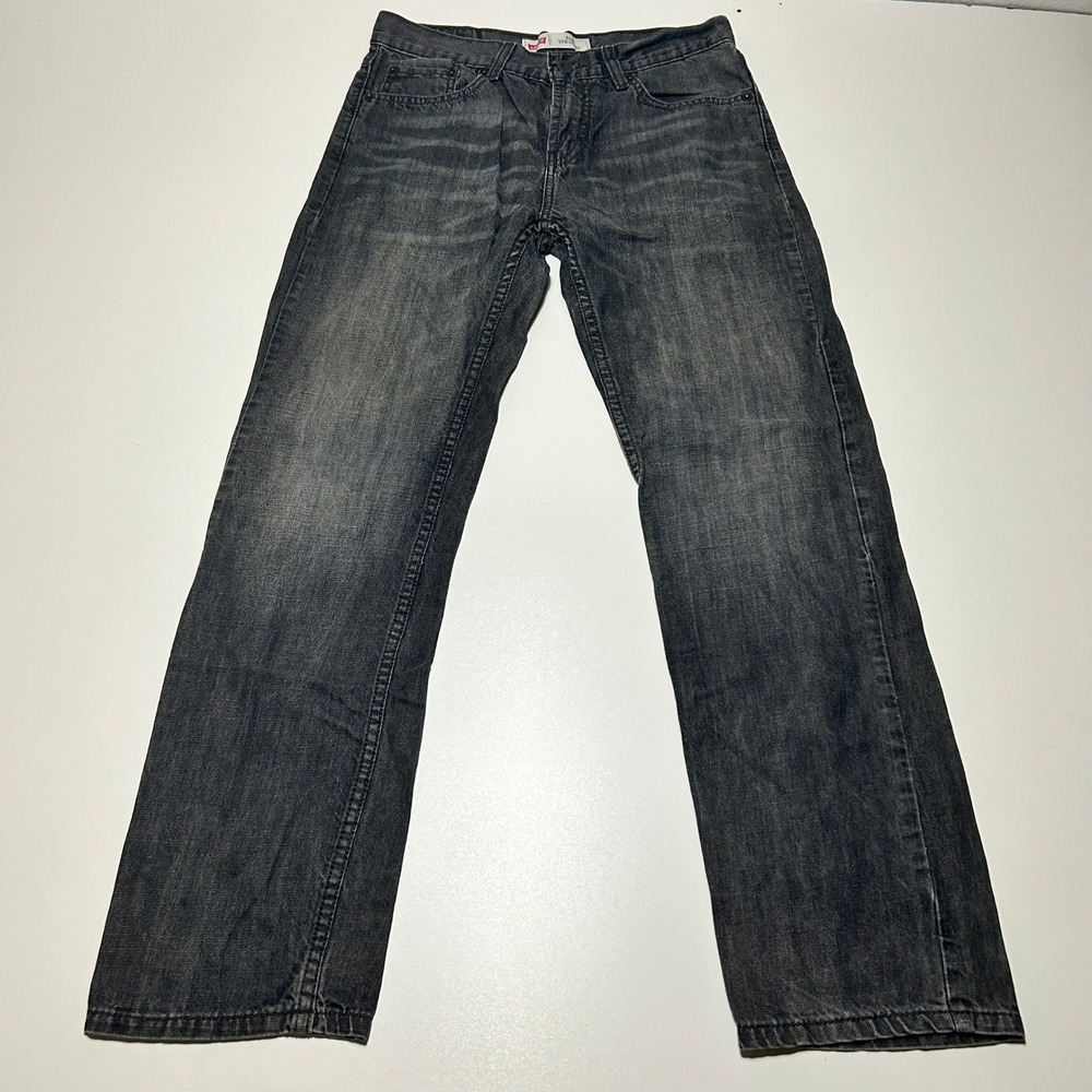 Levis 514 Straight Fit Jeans Boys 18 Reg Faded Black Denim W29 L29 100% Cotton